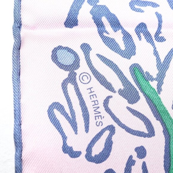 HERMES Carre 90 Scarf ""ISOLA DI PRIMAVERA"" Silk Pink Auth 133737 - Picture 2 of 16